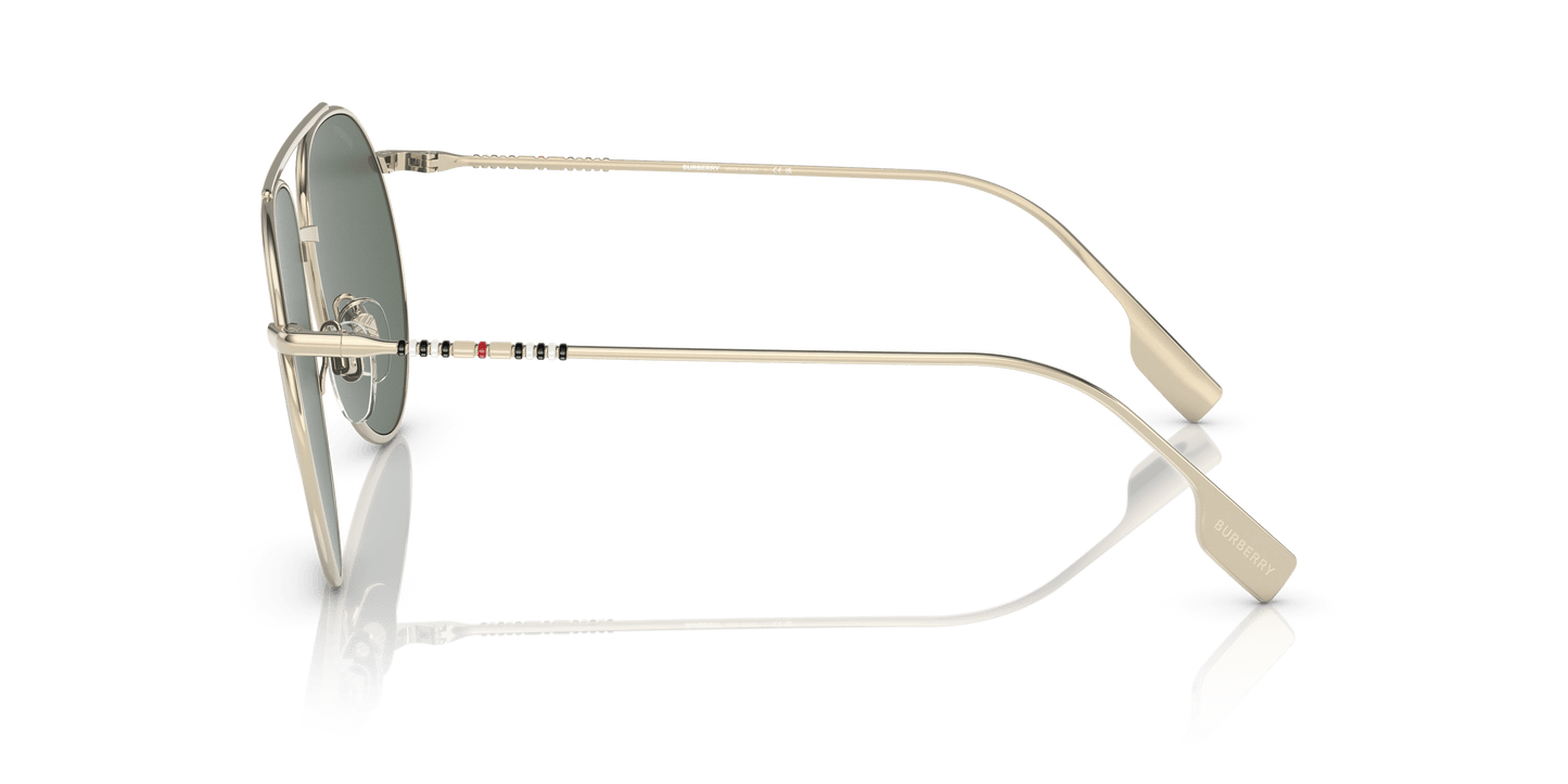 Burberry Sunglasses Light Gold-Dark Green | BURBERRY BE3138 Alice Light Gold-Dark Green
