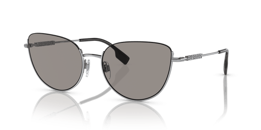 משקפי שמש בורברי בצבע כסף-צילום אפור | BURBERRY BE3144 Harper Silver-Photo Grey