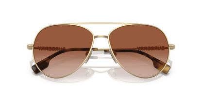 משקפי שמש של ברברי צבע זהב-חום בהיר | BURBERRY BE3147 Light Gold-Brown Gradient