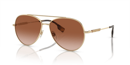 משקפי שמש של ברברי צבע זהב-חום בהיר | BURBERRY BE3147 Light Gold-Brown Gradient