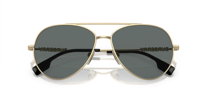 משקפי שמש של ברברי קוטב זהב בהיר-אפור כהה | BURBERRY BE3147 Light Gold-Dark Grey Polar