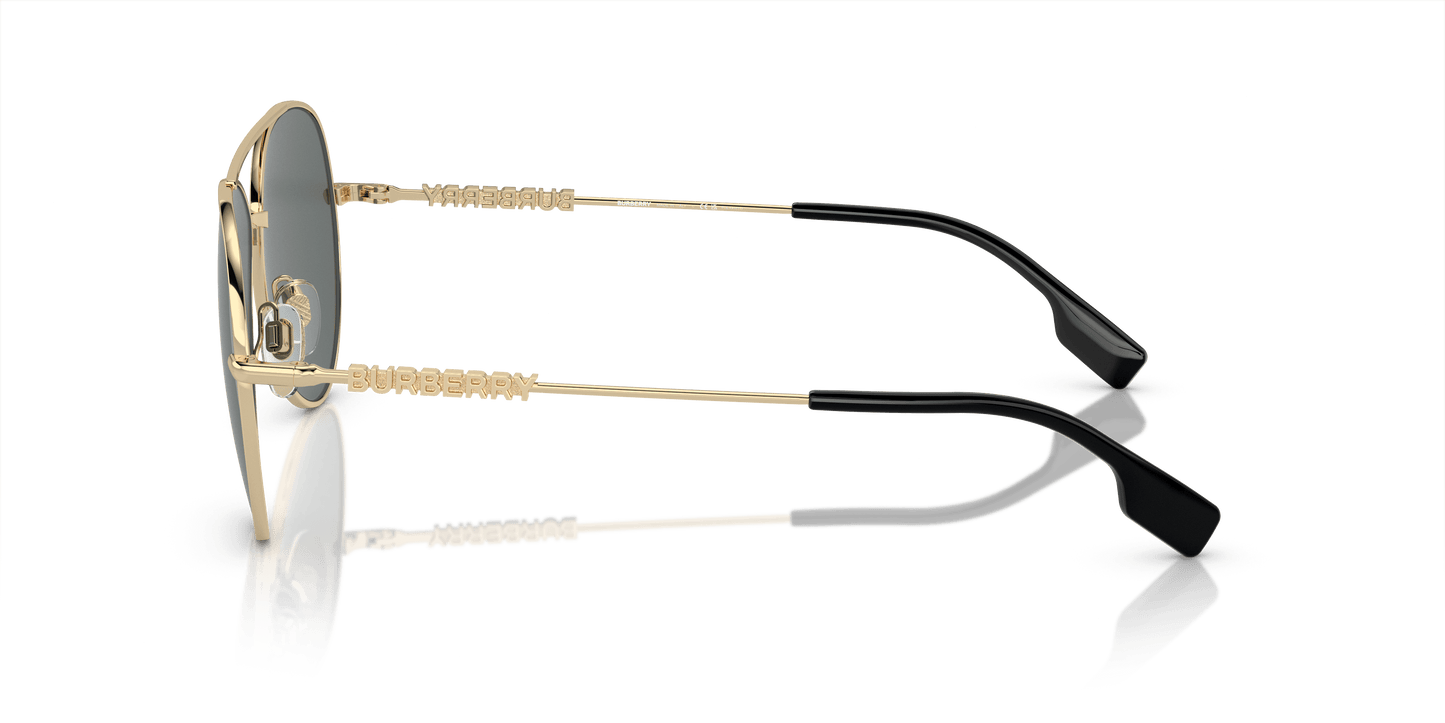 משקפי שמש של ברברי קוטב זהב בהיר-אפור כהה | BURBERRY BE3147 Light Gold-Dark Grey Polar