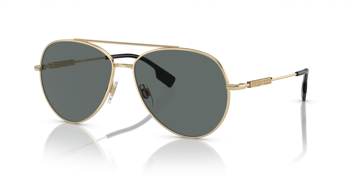 משקפי שמש של ברברי קוטב זהב בהיר-אפור כהה | BURBERRY BE3147 Light Gold-Dark Grey Polar