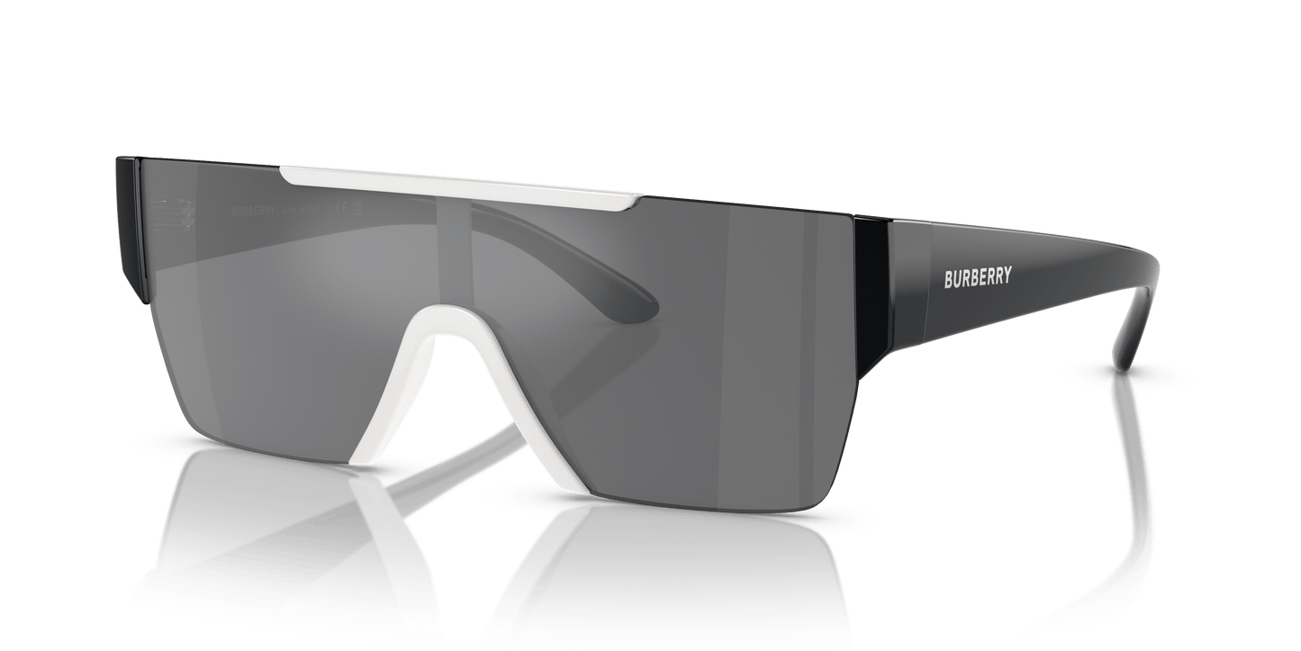 משקפי שמש של ברברי מראה לבן-אפור שחור | BURBERRY BE4291 White-Grey Mirror Black