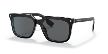 משקפי שמש בורברי שחור-אפור כהה | BURBERRY BE4337 Carnaby Black-Dark Grey