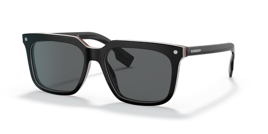 משקפי שמש בורברי שחור-אפור כהה | BURBERRY BE4337 Carnaby Black-Dark Grey