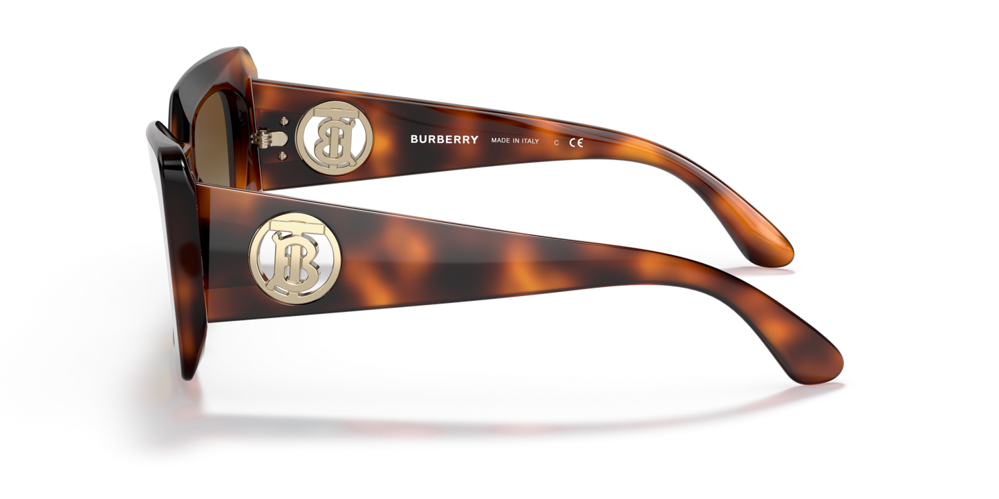Burberry Sunglasses Light Havana Polarized Brown Gradient | BURBERRY BE4344 Daisy Light Havana-Polarized Brown Gradient