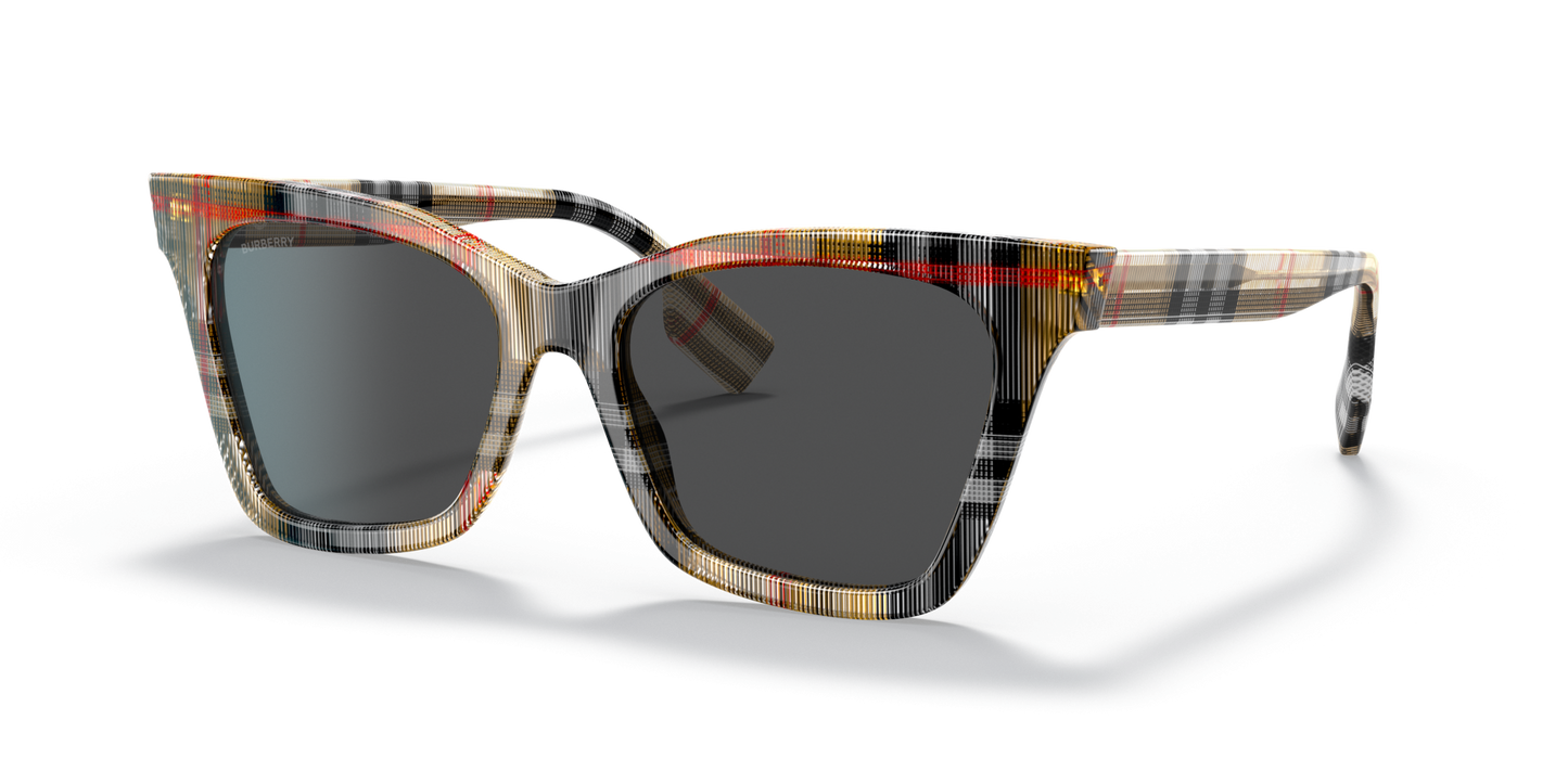 Burberry Vintage Sunglasses in Dark Grey | BURBERRY BE4346 Elsa Vintage Check-Dark Grey