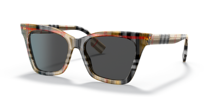 Burberry Vintage Sunglasses in Dark Grey | BURBERRY BE4346 Elsa Vintage Check-Dark Grey