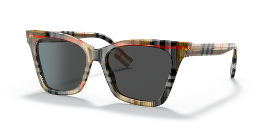 משקפי שמש בורברי וינטג' בגוון אפור כהה | BURBERRY BE4346 Elsa Vintage Check-Dark Grey
