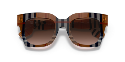 משקפי שמש בורברי בצבע חום חום חום | BURBERRY BE4364 Kitty Brown Check-Brown Gradient