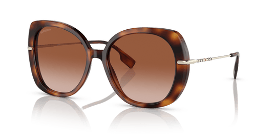 משקפי שמש בורברי בהיר הוואנה-חום שיפוע | BURBERRY BE4374 Eugenie Light Havana-Brown Gradient