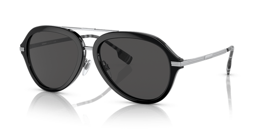 משקפי שמש בורברי שחור-אפור כהה | BURBERRY BE4377 Jude Black-Dark Grey