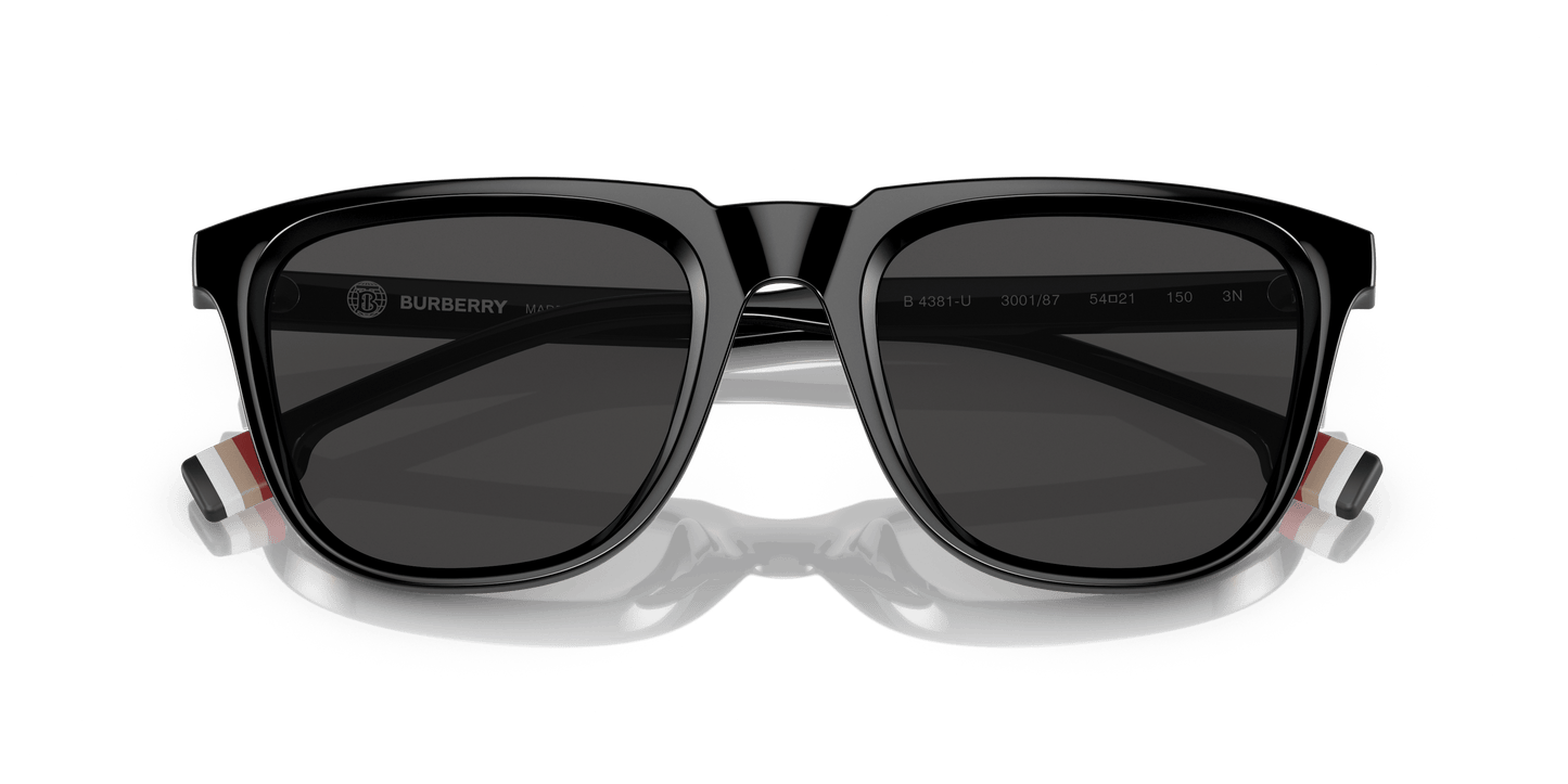 משקפי שמש בורברי שחור-אפור כהה | BURBERRY BE4381U George Black-Dark Grey