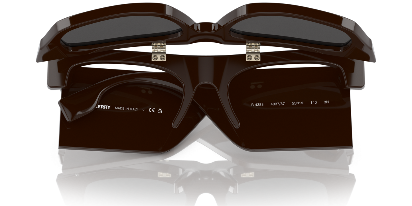 משקפי שמש בורברי חום-אפור כהה | BURBERRY BE4383 Brown-Dark Grey