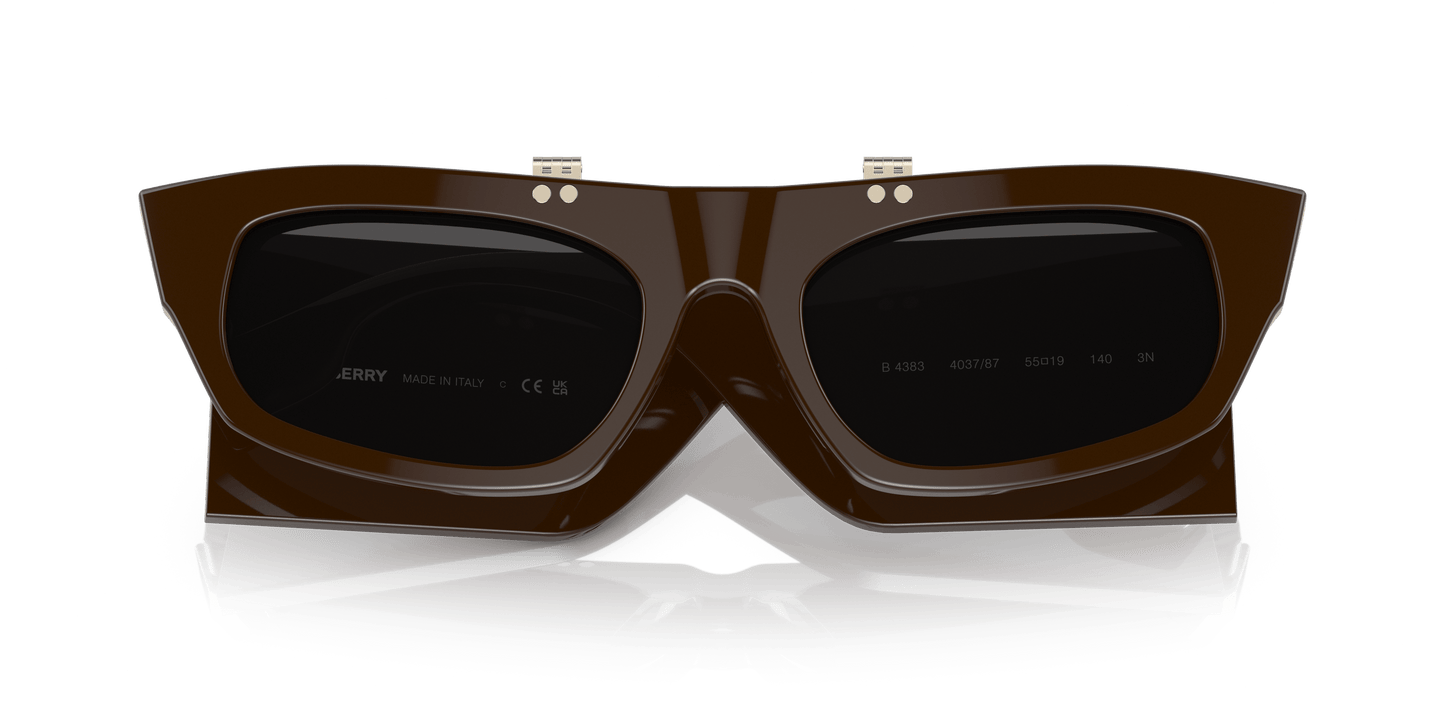 משקפי שמש בורברי חום-אפור כהה | BURBERRY BE4383 Brown-Dark Grey