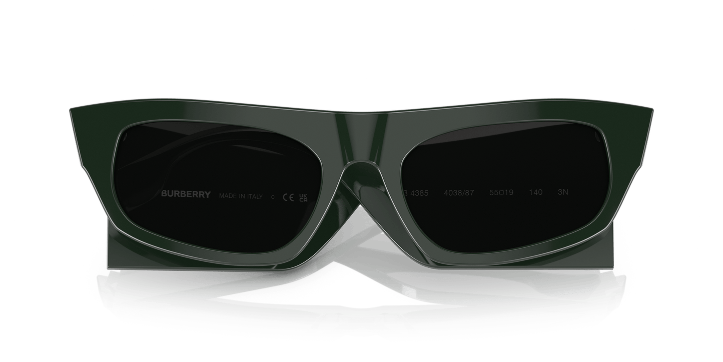 משקפי שמש בורברי ירוק-אפור כהה | BURBERRY BE4385 Palmer Green-Dark Grey