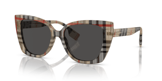 משקפי שמש של ברברי וינטג' צ'ק אפור כהה | BURBERRY BE4393 Meryl Vintage Check-Dark Grey