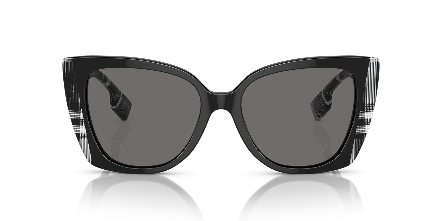 Burberry Sunglasses Black/Check White Black-Dark Grey Polarized | BURBERRY BE4393 Meryl Black/Check White Black-Dark Grey Polarized
