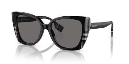 Burberry Sunglasses Black/Check White Black-Dark Grey Polarized | BURBERRY BE4393 Meryl Black/Check White Black-Dark Grey Polarized