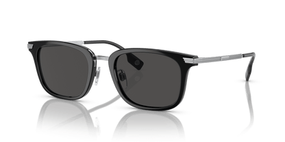 משקפי שמש בורברי שחור-אפור כהה | BURBERRY BE4395 Peter Black-Dark Grey