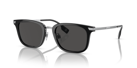 משקפי שמש בורברי שחור-אפור כהה | BURBERRY BE4395 Peter Black-Dark Grey