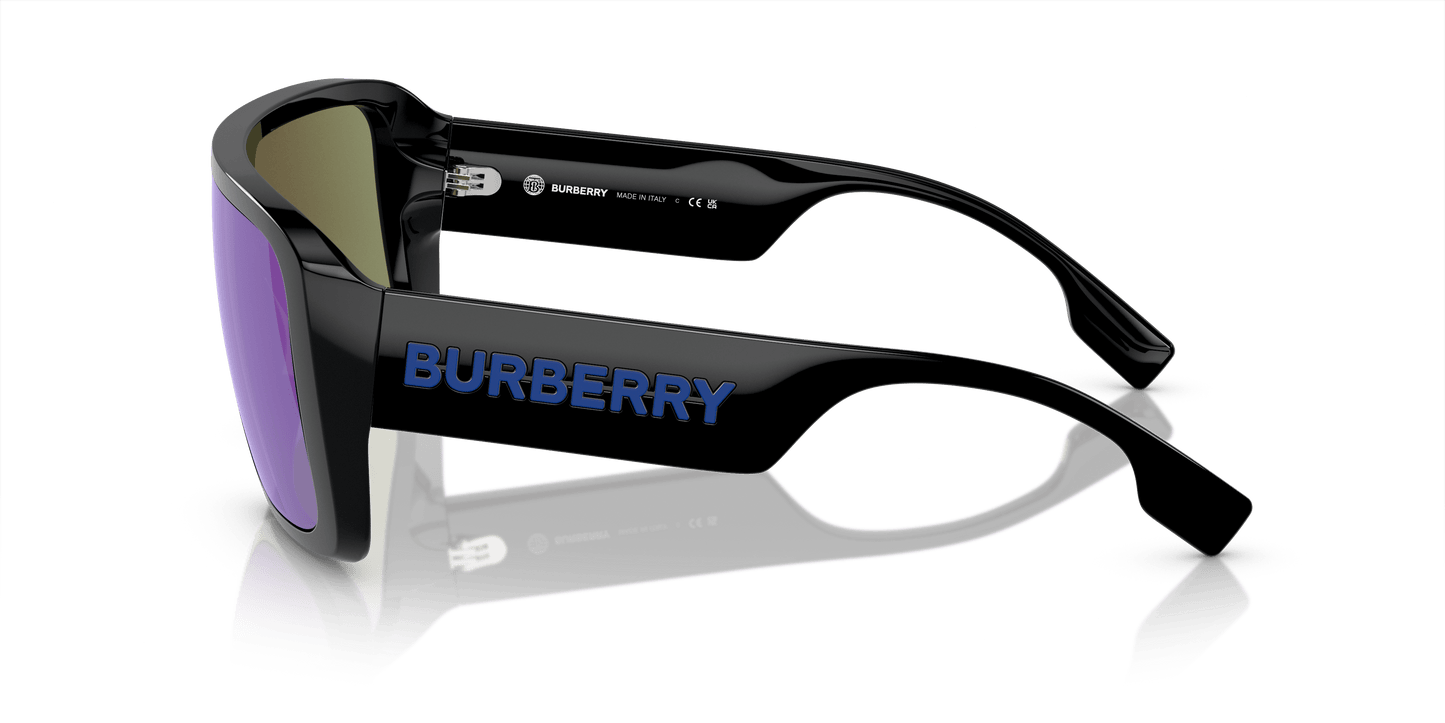 משקפי שמש של ברברי שחור-ירוק בהיר מראה כחול | BURBERRY BE4401U Black-Light Green Mirror Blue