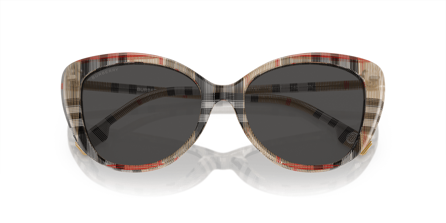 משקפי שמש של ברברי וינטג' צ'ק אפור כהה | BURBERRY BE4407 Vintage Check-Dark Grey