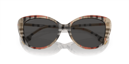 משקפי שמש של ברברי וינטג' צ'ק אפור כהה | BURBERRY BE4407 Vintage Check-Dark Grey