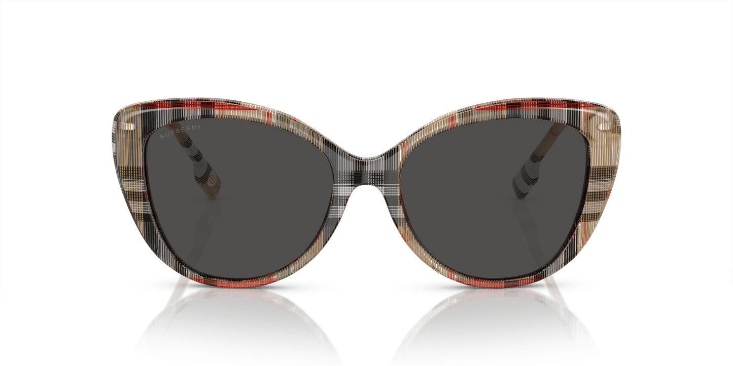 משקפי שמש של ברברי וינטג' צ'ק אפור כהה | BURBERRY BE4407 Vintage Check-Dark Grey