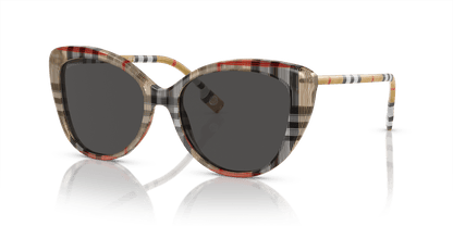 משקפי שמש של ברברי וינטג' צ'ק אפור כהה | BURBERRY BE4407 Vintage Check-Dark Grey
