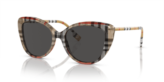 משקפי שמש של ברברי וינטג' צ'ק אפור כהה | BURBERRY BE4407 Vintage Check-Dark Grey