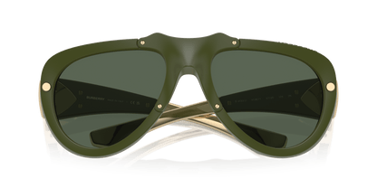 משקפי שמש של בורברי ירוק גומי-ירוק כהה | BURBERRY BE4433U Green Rubber-Dark Green