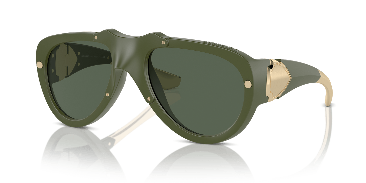 משקפי שמש של בורברי ירוק גומי-ירוק כהה | BURBERRY BE4433U Green Rubber-Dark Green