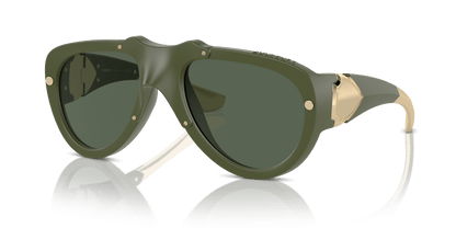 משקפי שמש של בורברי ירוק גומי-ירוק כהה | BURBERRY BE4433U Green Rubber-Dark Green