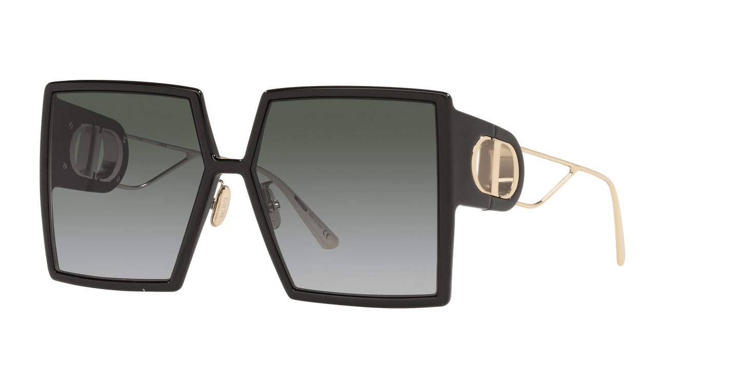 משקפי שמש של דיור שחור וזהב-עשן | Dior 30Montaigne SU Black & Gold-Smoke