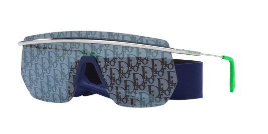 משקפי שמש של דיור מראה כסף מבריק-כחול | Dior DiorMotion M2I Silver Shiny-Blue Mirror