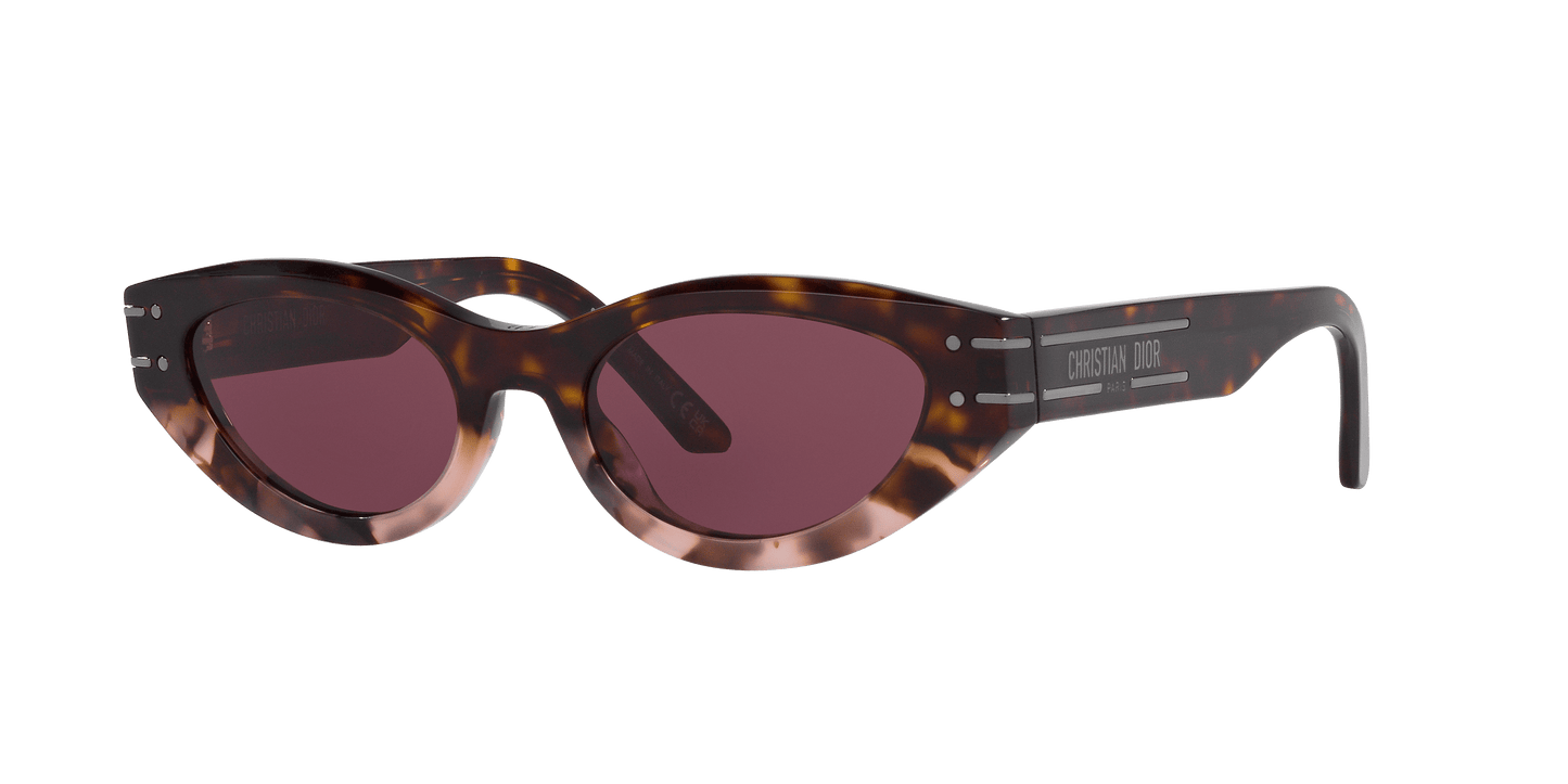משקפי שמש של דיור צב צהוב-בורדו | Dior DiorSignature B5I Tortoise Yellow-Bordeaux