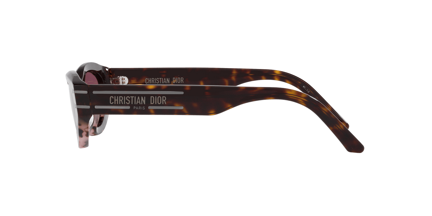 משקפי שמש של דיור צב צהוב-בורדו | Dior DiorSignature B5I Tortoise Yellow-Bordeaux