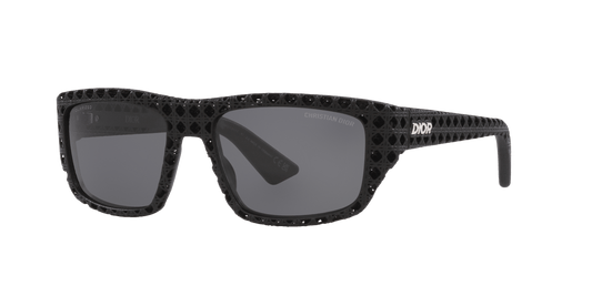משקפי שמש של דיור שחור מט-אפור | Dior Dior3D S1I Dm40127I Black Matte-Grey