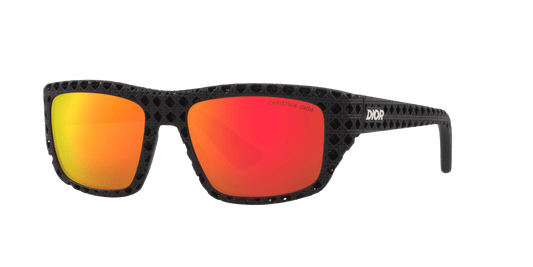 משקפי שמש של דיור שחור מט-אדום | Dior Dior3D S1I Dm40127I Black Matte-Red