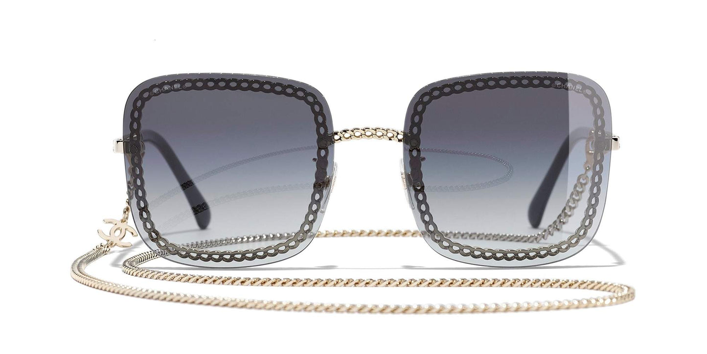 משקפי שמש של שאנל זהב-אפור | CHANEL Square Sunglasses CH4244 Gold-Grey
