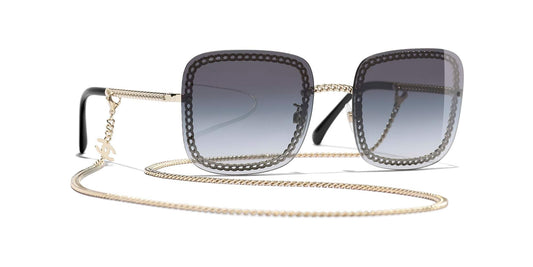 משקפי שמש של שאנל זהב-אפור | CHANEL Square Sunglasses CH4244 Gold-Grey