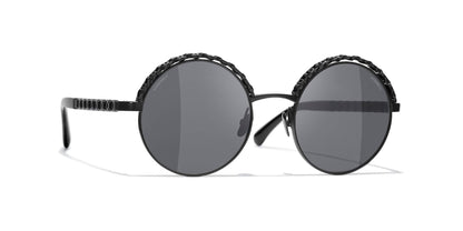 משקפי שמש של שאנל שחור-אפור | CHANEL Round Sunglasses CH4265Q Black-Grey