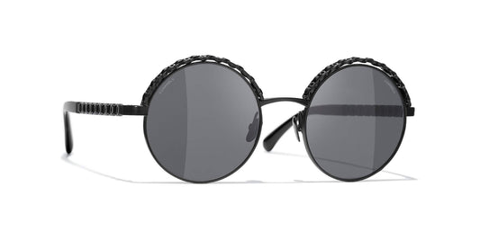 משקפי שמש של שאנל שחור-אפור | CHANEL Round Sunglasses CH4265Q Black-Grey