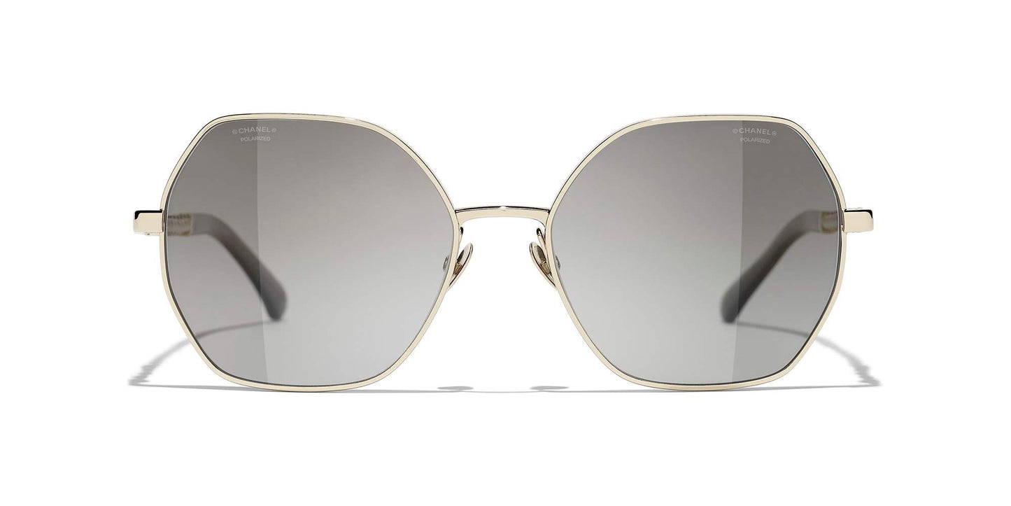 משקפי שמש של שאנל זהב ושחור-אפור | CHANEL Square Sunglasses CH4281QH Gold & Black-Grey
