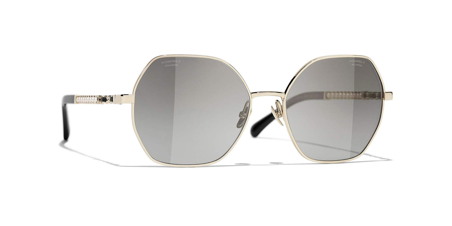 משקפי שמש של שאנל זהב ושחור-אפור | CHANEL Square Sunglasses CH4281QH Gold & Black-Grey
