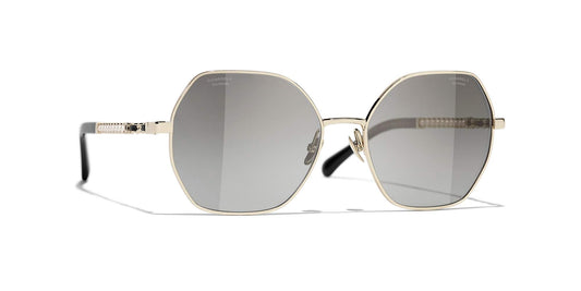 משקפי שמש של שאנל זהב ושחור-אפור | CHANEL Square Sunglasses CH4281QH Gold & Black-Grey