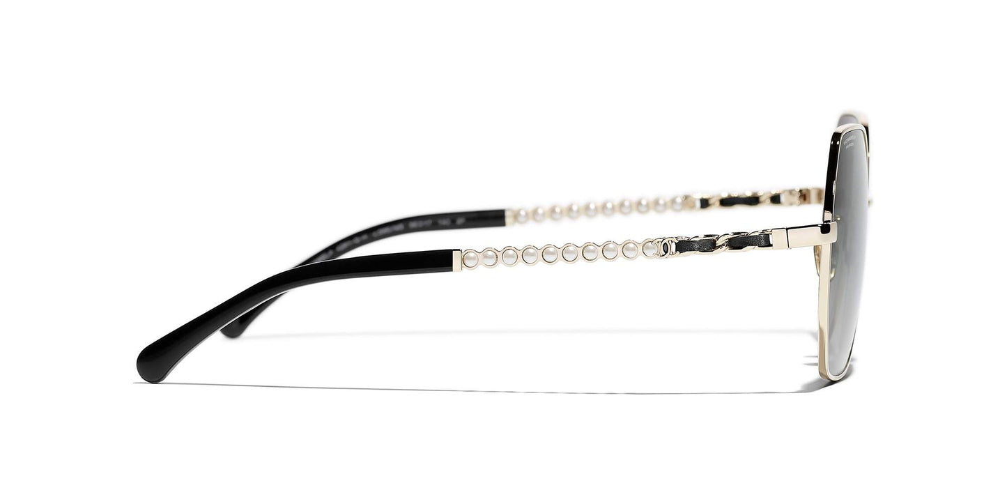 משקפי שמש של שאנל זהב ושחור-אפור | CHANEL Square Sunglasses CH4281QH Gold & Black-Grey