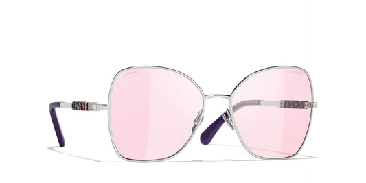 משקפי שמש של שאנל כסף-ורוד | CHANEL Butterfly Glasses CH4283 Money-Pink
